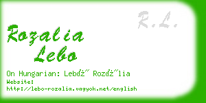 rozalia lebo business card